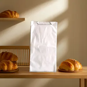 Custom Logo Printed Clear Bag Transparent Toast Plastic Wicket Bakery Bread Packaging Bag Ldpe Material Gusset Heat Seal Handle