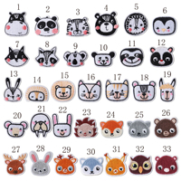Patchs brodés animaux de dessin animé mignons à repasser, mini-appliques brodées animaux du zoo pour vêtements d'enfants