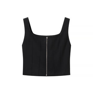 PB & ZA verano Mujer 2 piezas 2025 moda espalda descubierta hendidura vestido largo conjunto Vintage camisetas sin mangas mujer + falda Midi traje de mujer - Product Image 3