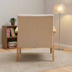 Fauteuils de lecture et de détente populaires <span class=keywords><strong>en</strong></span> tissu pour salon, chambre et hôtel – Fauteuils <span class=keywords><strong>en</strong></span> bois de style simple - Product Image 2