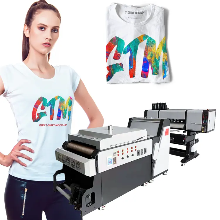 Renk çizici Combo beyaz mürekkep Audley 60 cm Tshirt BASKI MAKİNESİ I3200 l130 60 cm Film T-shirt DTF yazıcı
