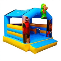 Structure gonflable commerciale écologique en PVC à toit rond de 3m x 3m avec toboggan pour fêtes d'enfants en extérieur