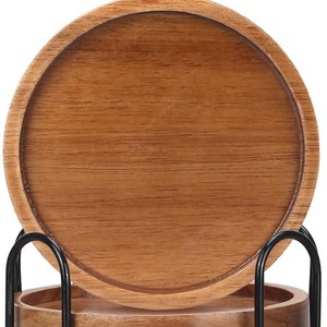 Posavasos sencillo de madera maciza para el hogar, tapete aislante del calor para mesa de salón y comedor, base para taza de té, para mesa - Product Image 4