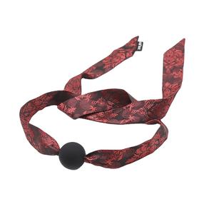 Chinesischer Stil Roter Druck Silikon Sphärischer Mund Ball Tie-On Mund knebel Weiblich Oral Bondage Sexspielzeug - Product Image 2