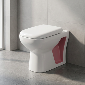 Ensemble WC en céramique rétro blanc et vert bicolore, à poser au sol, avec chasse d'eau par lavage - Product Image 4