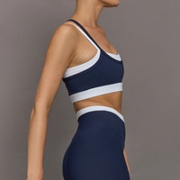 Soutien-gorge de sport push-up haute performance personnalisé, coupe courte, couleurs contrastées, dos croisé, réglable, rembourré, pour la course et le yoga, pour femme