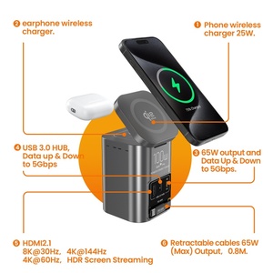 Station de charge sans fil multi-appareils 6-en-1 100W avec câble rétractable pour iPhone, <span class=keywords><strong>Samsung</strong></span>, ordinateur, <span class=keywords><strong>tablette</strong></span> - Product Image 2
