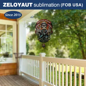 Zeloyuat - Vento de sublimação em forma de chama, com dupla face e impressão em metal, girador de vento para jardinagem, ideal para jardinagem