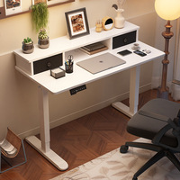 Escritorio Eléctrico Ajustable en Altura OEM de 1400*600 mm, Escritorio Inteligente para Computadora con un Solo Motor, Escritorio para Oficina en Casa, Patas de Escritorio con Estantería