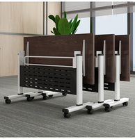 Oumailong Ensemble de table de formation en fer rectangulaire simple et moderne Épissage mobile Panneau de conférence pliable multifonctionnel