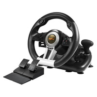 Volant de jeu PXN-V3PRO avec double moteur à vibration, connexion USB, compatible avec PC/One Consoles