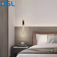 Lustre de décoration simple moderne en métal acrylique pour lampe suspendue à îlot de cuisine de chevet
