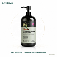 Champú al por mayor de Ganoderma Negro y Polygonum 500ml Líquido para el Crecimiento del Cabello, Fortalecimiento, Nutrición y Reparación del Cuero Cabelludo para Adultos