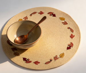 مفرش طاولة مستطيل صديق للبيئة من قماش البولي بروبيلين، منسوج يدويًا ومطرز، من العشب الورقي، شائع للمنزل وتناول الطعام في أوروبا وأمريكا، عينة مجانية - Product Image 3