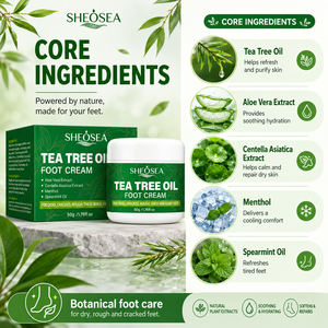 <span class=keywords><strong>Crema</strong></span> para <span class=keywords><strong>Pies</strong></span> con Aceite de Árbol de Té Natural, Hidratante, Calmante para Piel Irritada, Refrescante para <span class=keywords><strong>Pies</strong></span> <span class=keywords><strong>Cansados</strong></span>, <span class=keywords><strong>Crema</strong></span> para el Cuidado de los <span class=keywords><strong>Pies</strong></span> OEM - Product Image 3