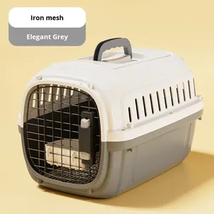 Vente en gros de boîtes de transport pour animaux de compagnie en acier inoxydable PP 51*35*31cm - 4 côtés ventilés, poignée portable, conforme à la norme <span class=keywords><strong>IATA</strong></span>, motif de dessin animé - Product Image 6