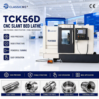 Centre de tournage CNC à banc incliné TCK56D, portée maximale de 560 mm, broche A2-8, 3500 tr/min, tourelle à outils motorisés pour pièces automobiles et hydrauliques