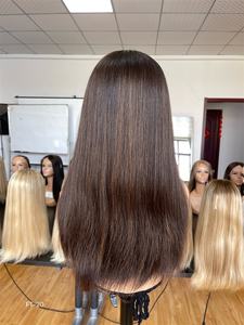 Cheveux timides Personnaliser HD Lace Top Perruque Juive Super Légère Couche Cheveux Européens Casher Perruques pour Femmes Soie Droite - Product Image 6