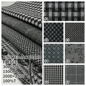 300gsm 100% <span class=keywords><strong>polyester</strong></span> đan <span class=keywords><strong>200D</strong></span> bán buôn lông cừu mô hình đan Jacquard flannel vải giá - Product Image 2