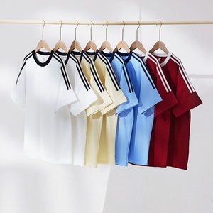 100% Cotton 230GSM Customized Color Regular Fit Crew Neck Drop Shoulder Short Sleeve Breathable Anti-Wrinkle T-<b>Shirt</b> Men - Product Image 4