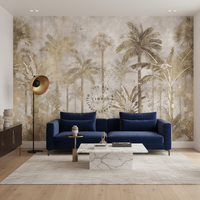 Papier peint botanique tropical facile à installer soi-même, écologique, imperméable, motif oiseaux, papillons, palmiers, pour salon et maison