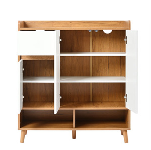 Mobile Porta Scarpe con Cassetti e Ripiani Regolabili, Organizzatore Minimalista per la Casa con Gambe in Legno - Product Image 2