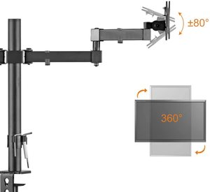 Support pour écran d'ordinateur de 13 à 27 pouces, avec double bras entièrement réglable, 22lbs - Product Image 2