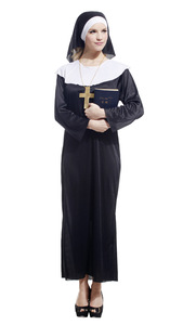 Disfraz de <span class=keywords><strong>monja</strong></span> de Halloween para mujer, faldas largas negras ajustadas sexis para <span class=keywords><strong>monja</strong></span>, disfraces de Halloween, Cosplay - Product Image 5