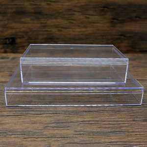 กล่องเก็บของพลาสติกใสขนาดครอบครัวพร้อมฝาปิดภาชนะทรงสี่เหลี่ยมสำหรับใส่เครื่องประดับของใช้ขนาดเล็ก - Product Image 1