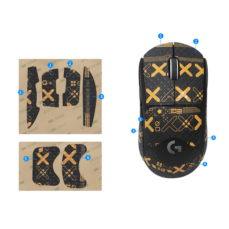 1PCs todo incluido Pegatina de ratón-Oro