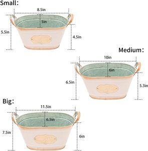 <b>Small</b> Vintage Style Metal Planter Indoor/Outdoor Iron Flower <b>Pot</b> with Handles for Home Garden or Decorative Metal Bucket - Product Image 3