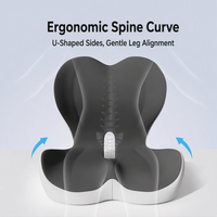 Coussin de dossier ergonomique intégré en mousse à mémoire de forme, creux, pour soulager la pression du coccyx, correcteur de posture anti-pression, pour utilisation en avion