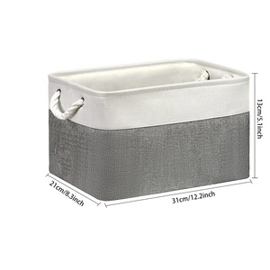 Fabric Foldable Storage Bins Organizer Basket Bags Blanket Basket Living Room Extra Large Storage Baskets with Handles