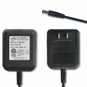 Adaptador Linear de Saída 120VAC 12V 600mA 7.2VA 7.5VA 1.5A 12VA 1000mA Rohs Adaptador AC com US Plug