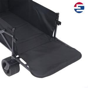 Chariot pliable à usage intensif avec plate-forme en maille | Chariot utilitaire de magasinage et de stockage de plage de jardin | Cadre en acier - Product Image 2