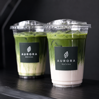 Gobelets en plastique jetables transparents en PET en forme de U avec couvercles à bec verseur, personnalisables avec logo, pour matcha, latte, café glacé, vente en gros pour les cafés