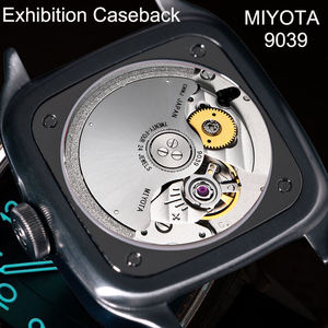 Kavisli kare izle vaka BGW9 süper aydınlık arama Men 9039 otomatik hareket 5ATM mekanik İzle erkekler için - Product Image 5