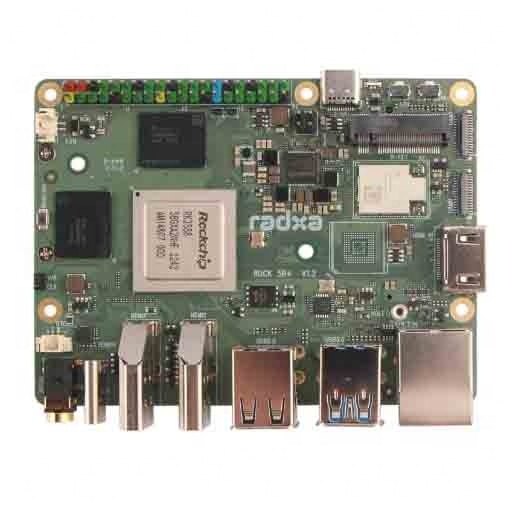 Radxa ROCK 5B+ Single Board Computer with RK3588 8-Core CPU GPU & NPU 8K HD-MI LPDDR5 RAM WiFi 6 for Communication & Networking