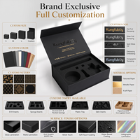 Boîtes cadeaux de luxe en carton rigide noir mat avec fermeture magnétique et insert en mousse EVA