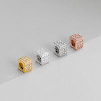 Perles d'espacement plaquées or 18 carats en gros, accessoires de bricolage, micro-zircone, perles en forme de cube Rubik pour la fabrication de bijoux