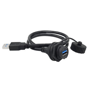 Adaptateur de montage sur panneau étanche Lshitech IP67 rond USB3.0 femelle vers mâle avec verrouillage à <span class=keywords><strong>baïonnette</strong></span> 0,1-1M - Product Image 5