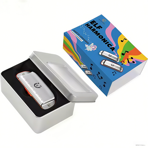 CONJURER <span class=keywords><strong>Harmonica</strong></span> 8 trous pour débutants Instrument diatonique blanc portable dans une petite boîte en fer pour la performance en solo Cadeau cadeau - Product Image 6