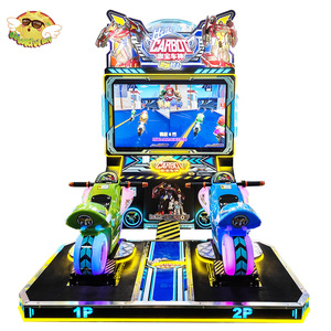 Vente en gros d'usine de jeux vidéo électroniques, simulateur de course d'arcade à 2 joueurs, machine de course de <span class=keywords><strong>moto</strong></span> pour enfants à pièces, à utiliser en intérieur - Product Image 1