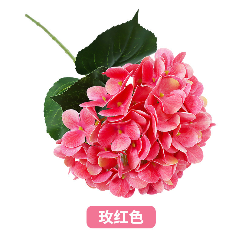 ดอกไฮเดรนเยียเดี่ยว 3 มิติ สีแดงกุหลาบ