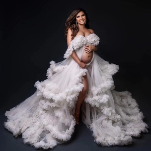 <span class=keywords><strong>Robe</strong></span> <span class=keywords><strong>de</strong></span> maternité <span class=keywords><strong>de</strong></span> luxe en tulle moelleux pour femme, <span class=keywords><strong>robe</strong></span> <span class=keywords><strong>de</strong></span> bal à manches longues, <span class=keywords><strong>robe</strong></span> <span class=keywords><strong>de</strong></span> soirée <span class=keywords><strong>de</strong></span> mariage, pyjama <span class=keywords><strong>de</strong></span> boudoir nuptial, vêtements <span class=keywords><strong>de</strong></span> nuit - Product Image 4