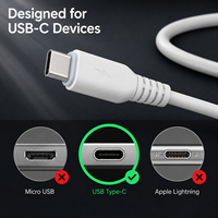 Câble USB C universel, USB A vers C, cordon de charge rapide, 480 Mbps, câble de synchronisation des données, gaine en PVC pour téléphone, tablette