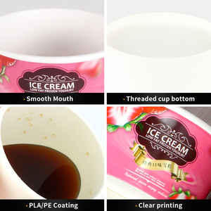 Cấp Thực Phẩm Tái Chế Kem Papercup Tùy Chỉnh In 3Oz 5Oz 8Oz Dùng Một Lần Kem Cốc Giấy Với Nắp - Product Image 2