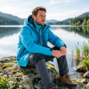 <span class=keywords><strong>Veste</strong></span> d'extérieur 3-en-1 décontractée d'hiver à capuche, doublée toile, fermeture éclair amovible, imperméable et respirante, service OEM - Product Image 4