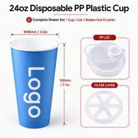 Offres Spéciales : Gobelets en Plastique PP avec Couvercles et Pailles, pour Café Glacé et Jus, Fournitures en Gros pour Fêtes et Événements