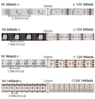 Tira de LED Flexible Personalizada 5050RGB 2700K FPC, Programable, Direccionable, con Control Remoto USB DC5V WS2812B SK6812, Resistente al Agua IP65/68
